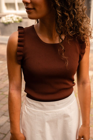 8218 brown top ruffle madelief