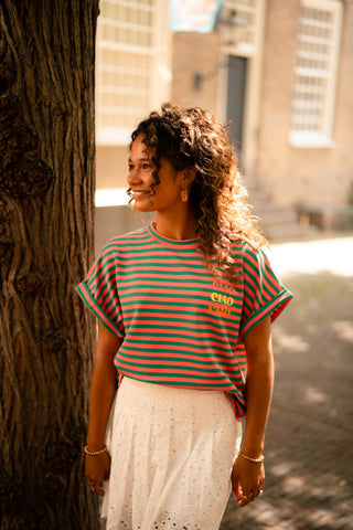 t-shirt ciao lilou green/pink