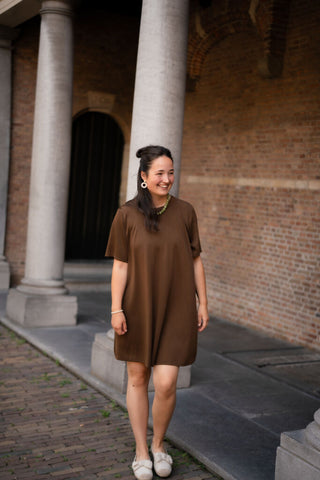 azzurro 8780 sweat dress senna brown