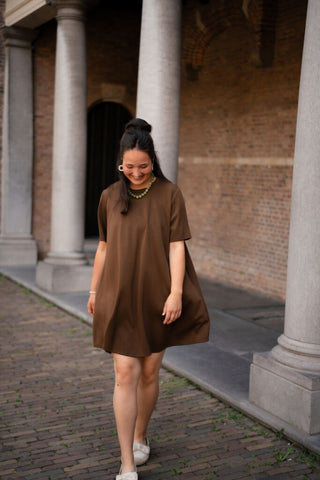 azzurro 8780 sweat dress senna brown – foto 4