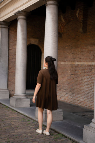 azzurro 8780 sweat dress senna brown – foto 2