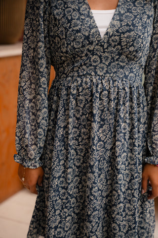 dress flower blue short