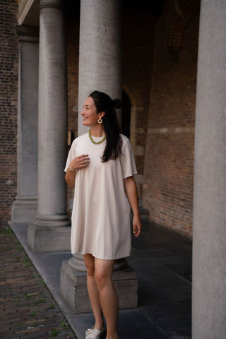 azzurro 8780 sweat dress senna beige