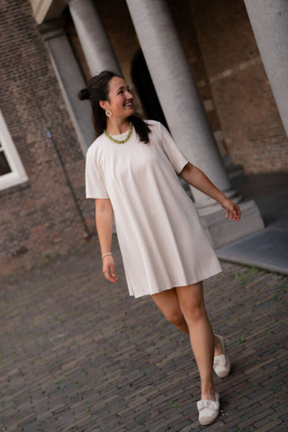 azzurro 8780 sweat dress senna beige – foto 2