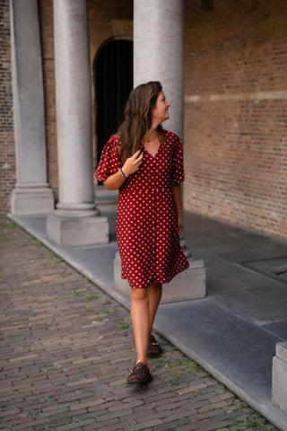 azzurro dress dots 8786 zoe bordeaux/pink – foto 3