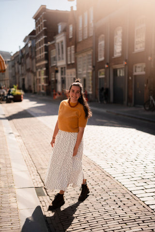 Paris white plissé skirt 81508 dots