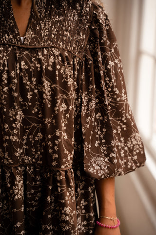 flower dress Youti brown