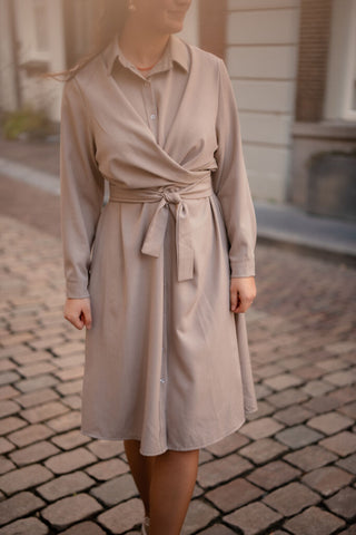 azzurro wrap dress 8207 beige – foto 2