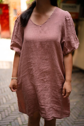 dress pino 100% lino veerle old pink – foto 2