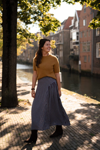 Skirt long  Cato brown blue