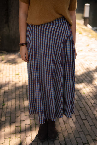 Skirt long  Cato brown blue