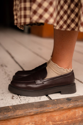 wine leather loafer