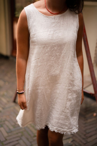 pino lino short dress camille beige – foto 3