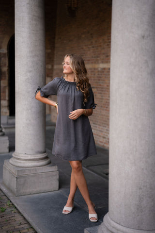dress grey margot bow – foto 4