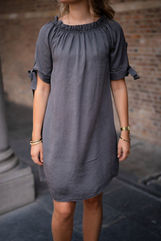 dress grey margot bow – foto 2