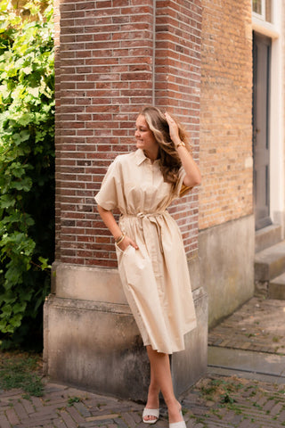 beige dress midi 839 silke – foto 2