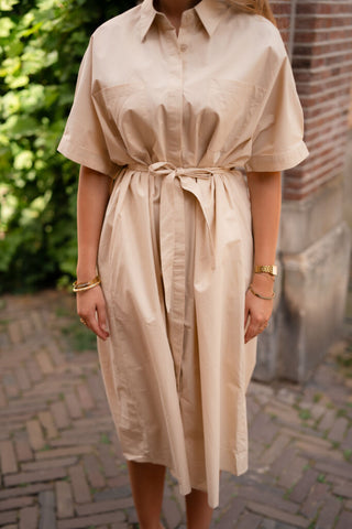beige dress midi 839 silke – foto 3