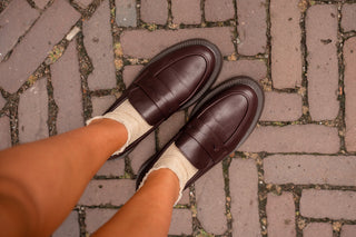 wine leather loafer