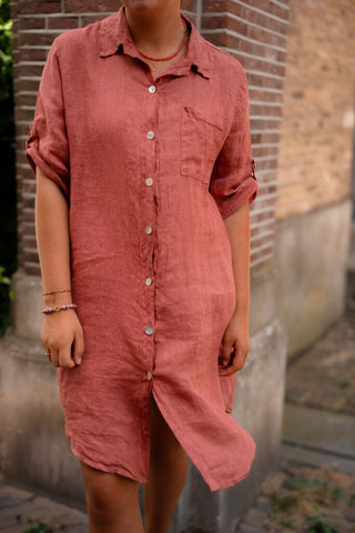 dress 100% lino irene old pink – foto 2