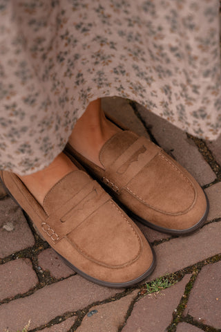 mocha suede loafer