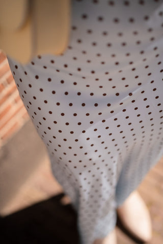 pin skirt satin dots blue/brown – foto 2