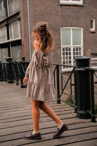 JET'S FAVS corduroy dress taupe