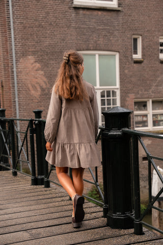 JET'S FAVS corduroy dress taupe