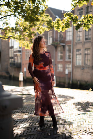 A VIEW -  messa Naja dress bordeaux/orange