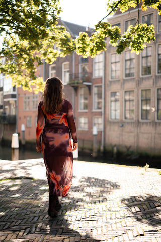 A VIEW -  messa Naja dress bordeaux/orange