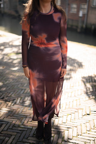 A VIEW -  messa Naja dress bordeaux/orange