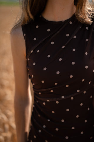Dot mesh dress 95285 Azzurro brown