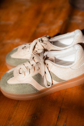 9159 green sneakers linnen