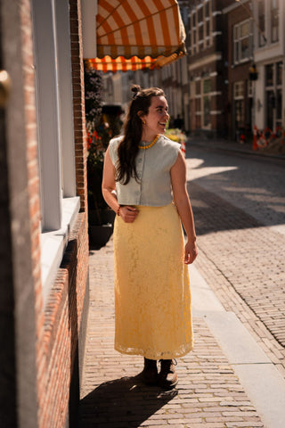ANGE yuvyna jaune yellow skirt lace – foto 4