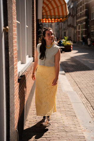 ANGE yuvyna jaune yellow skirt lace – foto 2