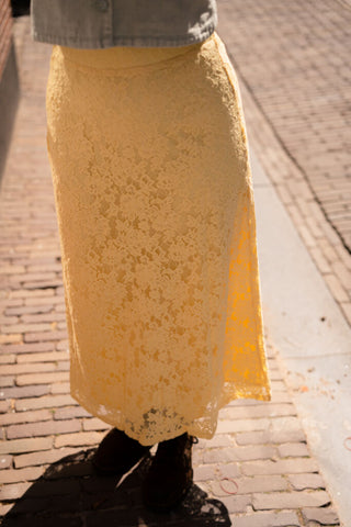 ANGE yuvyna jaune yellow skirt lace