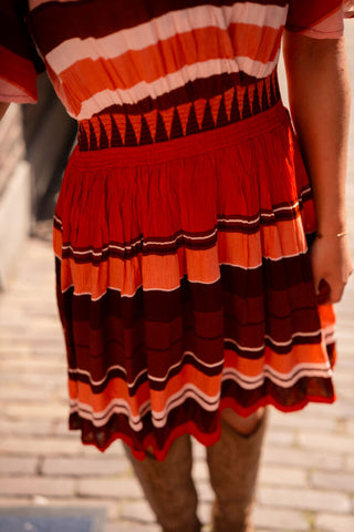ANGE oflyma sulana bordeaux stripe dress – foto 6