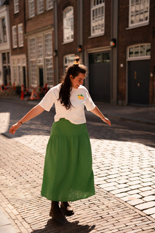 ANGE skirt ritha cotton green – foto 3