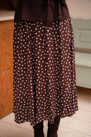 Dot skirt brown blue