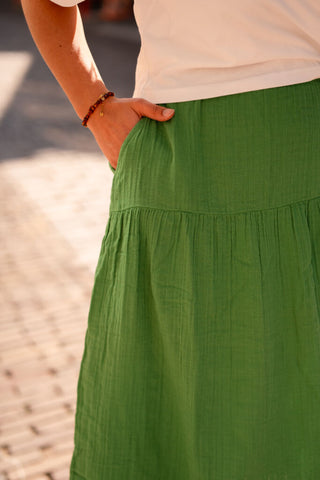 ANGE skirt ritha cotton green – foto 4