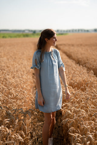 dress  margot bow blue