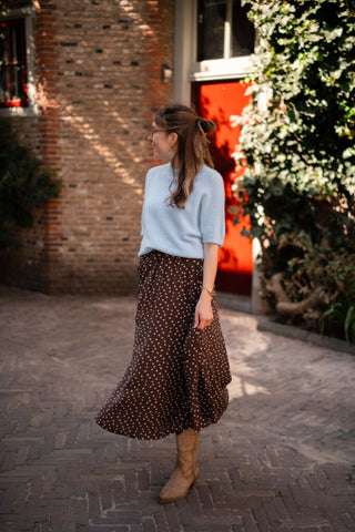 Paris coffee plissé skirt 81508 dots – foto 5