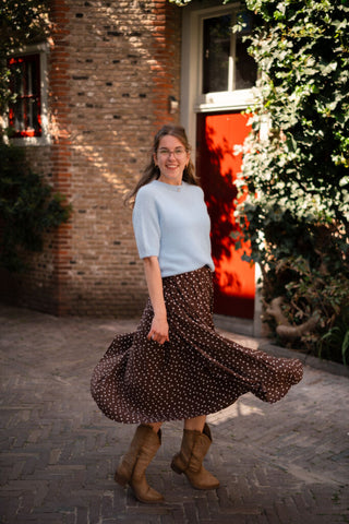 Paris coffee plissé skirt 81508 dots – foto 2