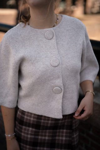 cardigan butterfly beige