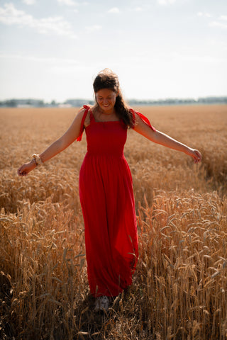Perfect summer dress bow liek fuchsia-red
