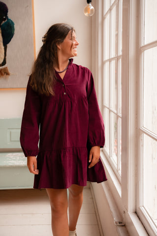 JET'S FAVS corduroy dress magenta