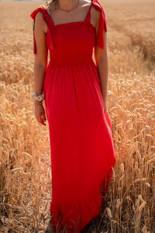 Perfect summer dress bow liek fuchsia-red