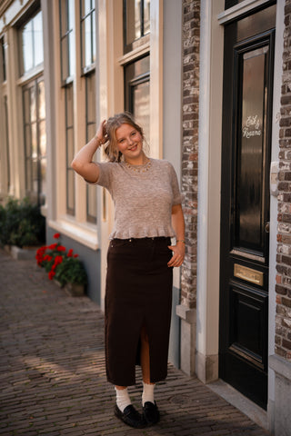 A VIEW - Landy knit ruffle sand