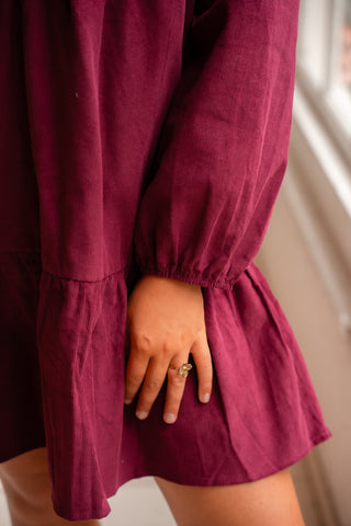 JET'S FAVS corduroy dress magenta