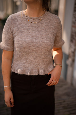 A VIEW - Landy knit ruffle sand
