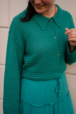 Ydence knitted top clara sea green